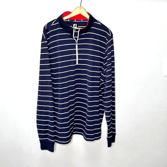 FootJoy Long‎ Sleeve Striped 1/4 zip Shirt- Size 2XL - Picture 1 of 5